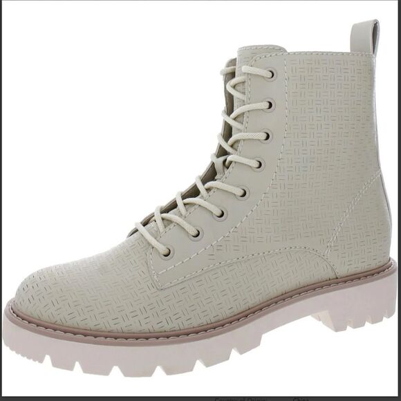 Dolce Vita Piker Perforated Round toe Ankle Boots 7.5 M. Ivory Perforated Stella - Picture 4 of 7